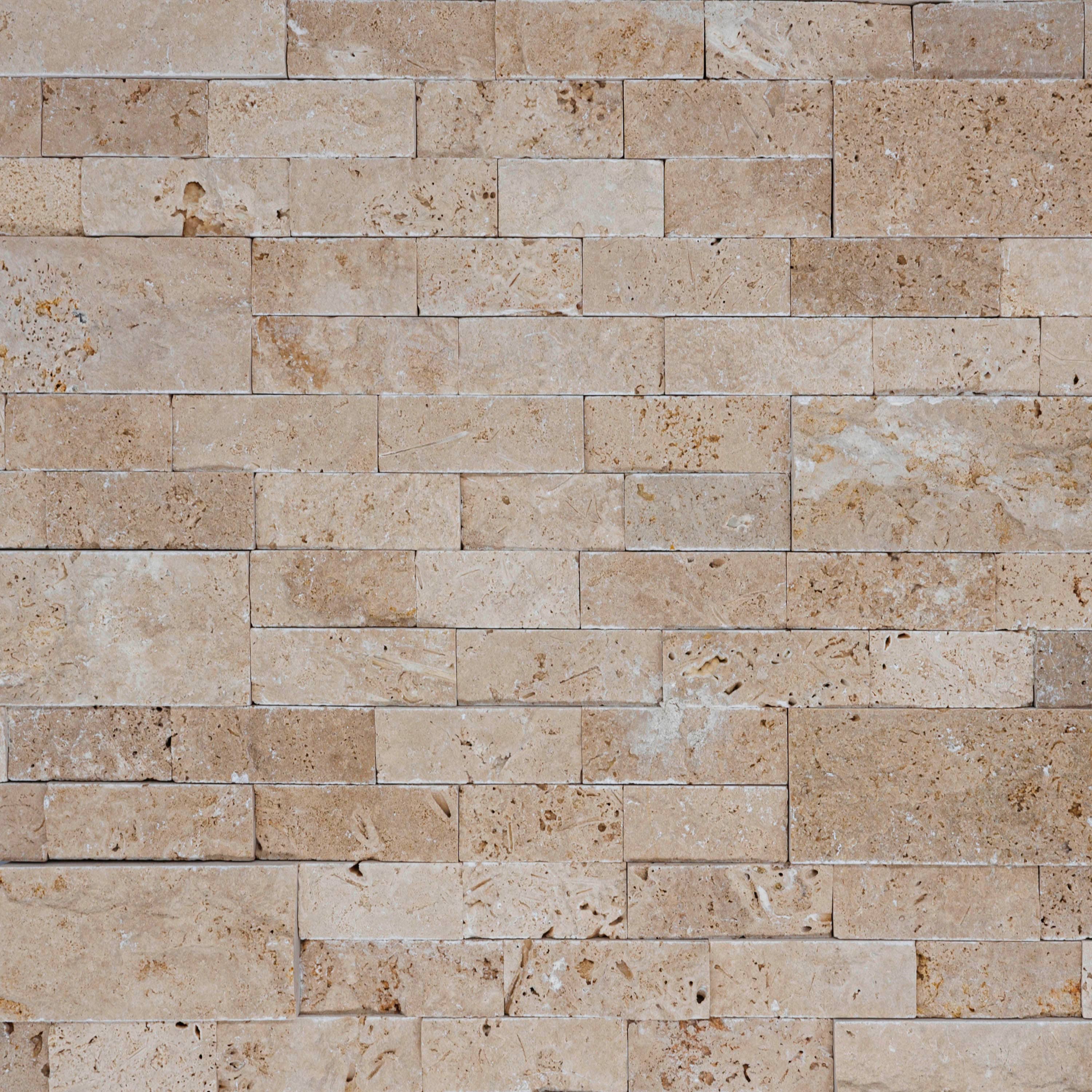 Ivory Travertine Splitface Ledger Panel - 6x24
