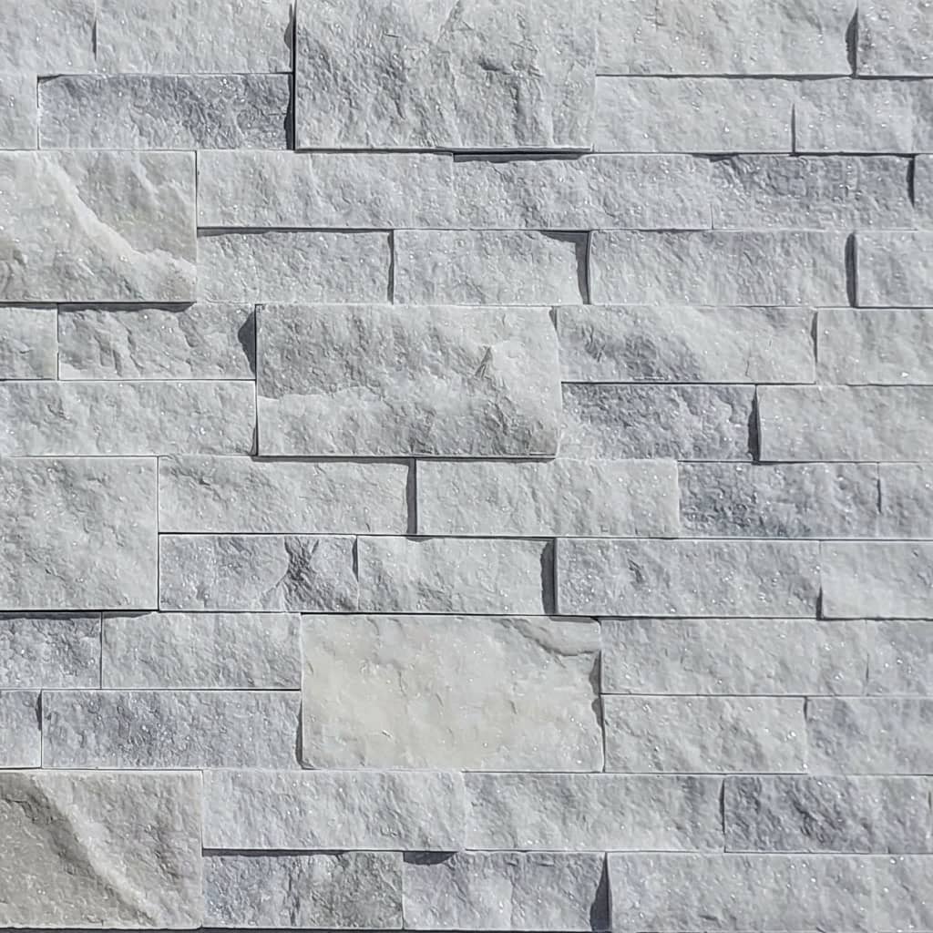 Afyon White Marble Splitface Ledger Panel - 6x24