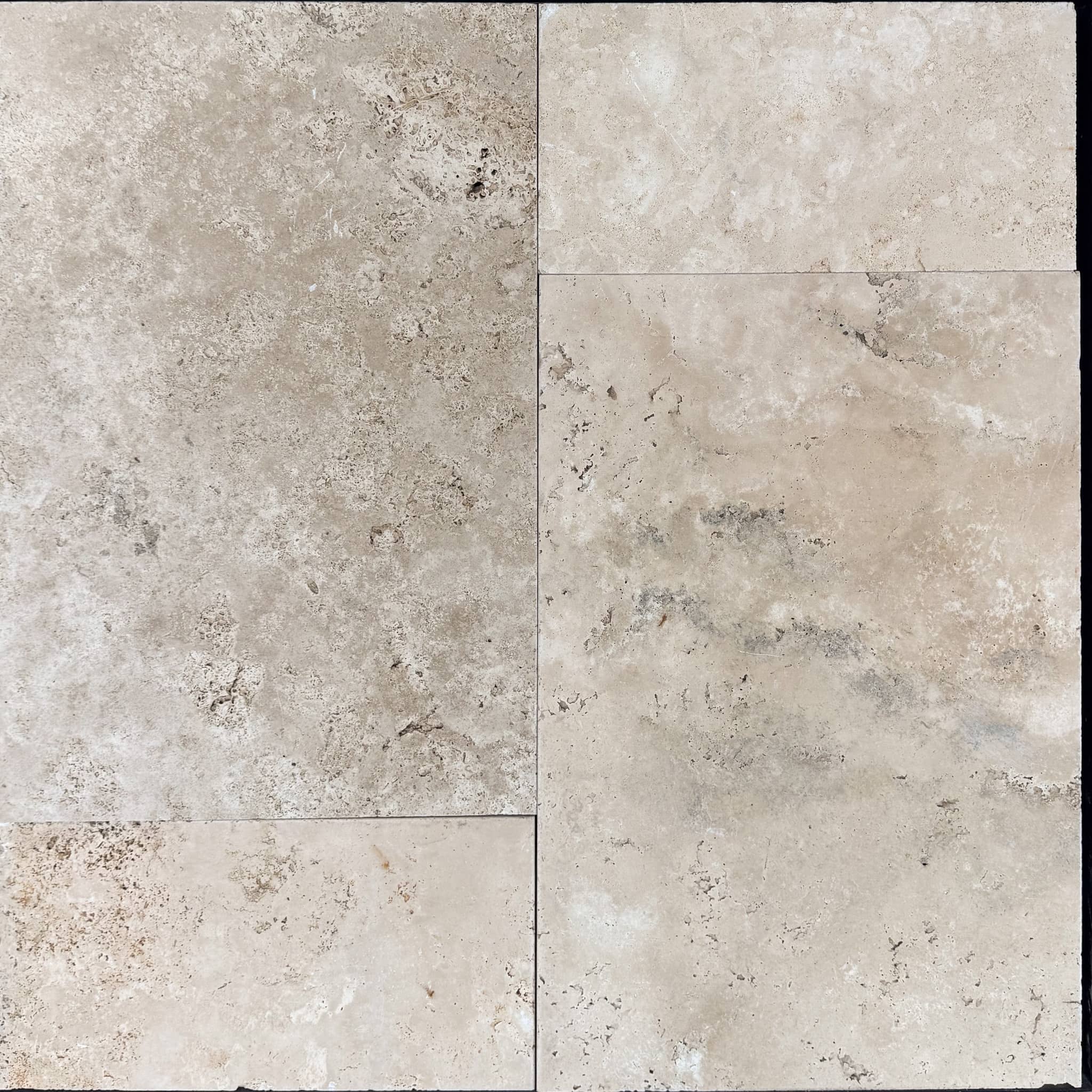 Ivory Travertine Tumbled French Pattern 3cm Paver - Select