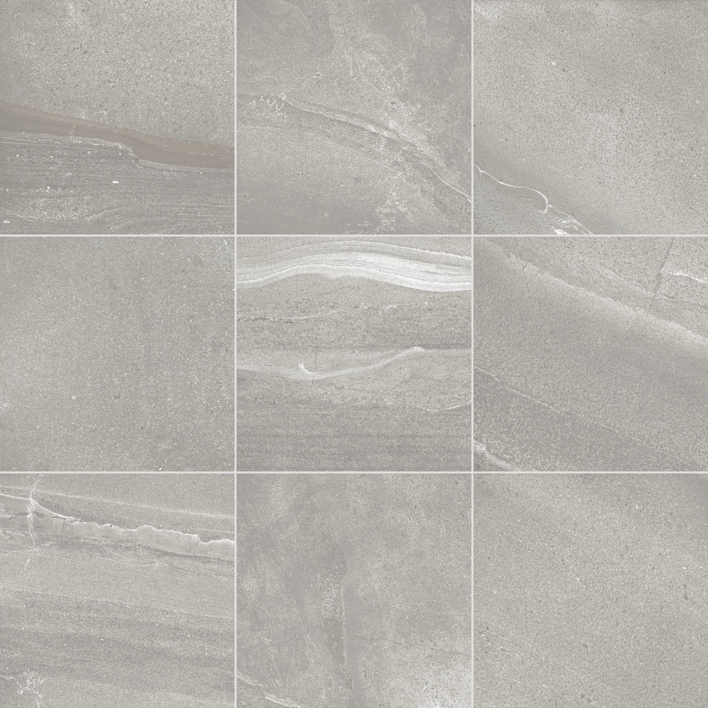 STONELUX British Stone (Premium Kandla) Gray Matte 24x24x2cm Rectified Porcelain Paver in Porcelain Pavers - Porcelain