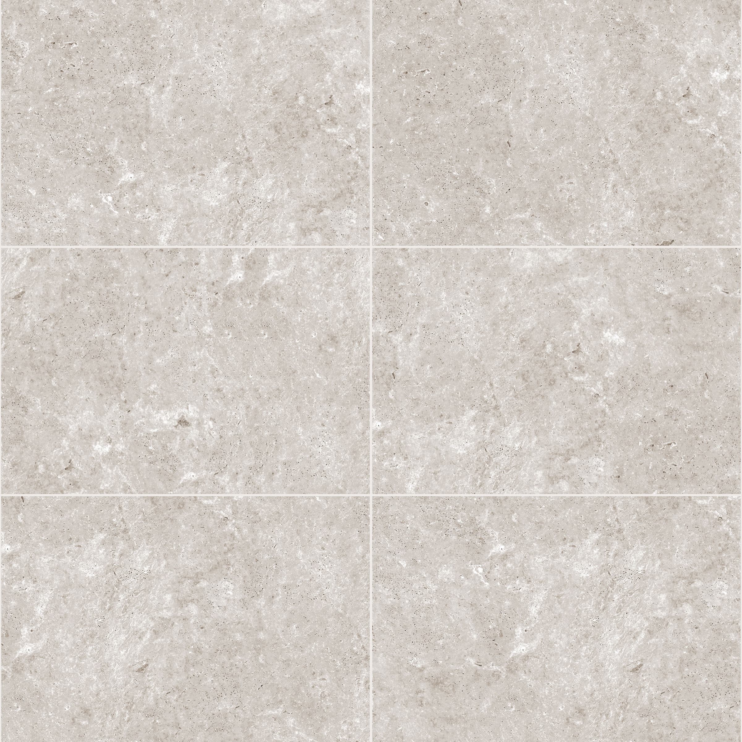 Close-up of Travertine Silver Matte 24x36x2cm Rectified Porcelain Paver from the Porcelain Pavers collection. The paver features a soft matte finish with subtle gray veining and a textured surface, ideal for elegant hardscape projects and pool decks.