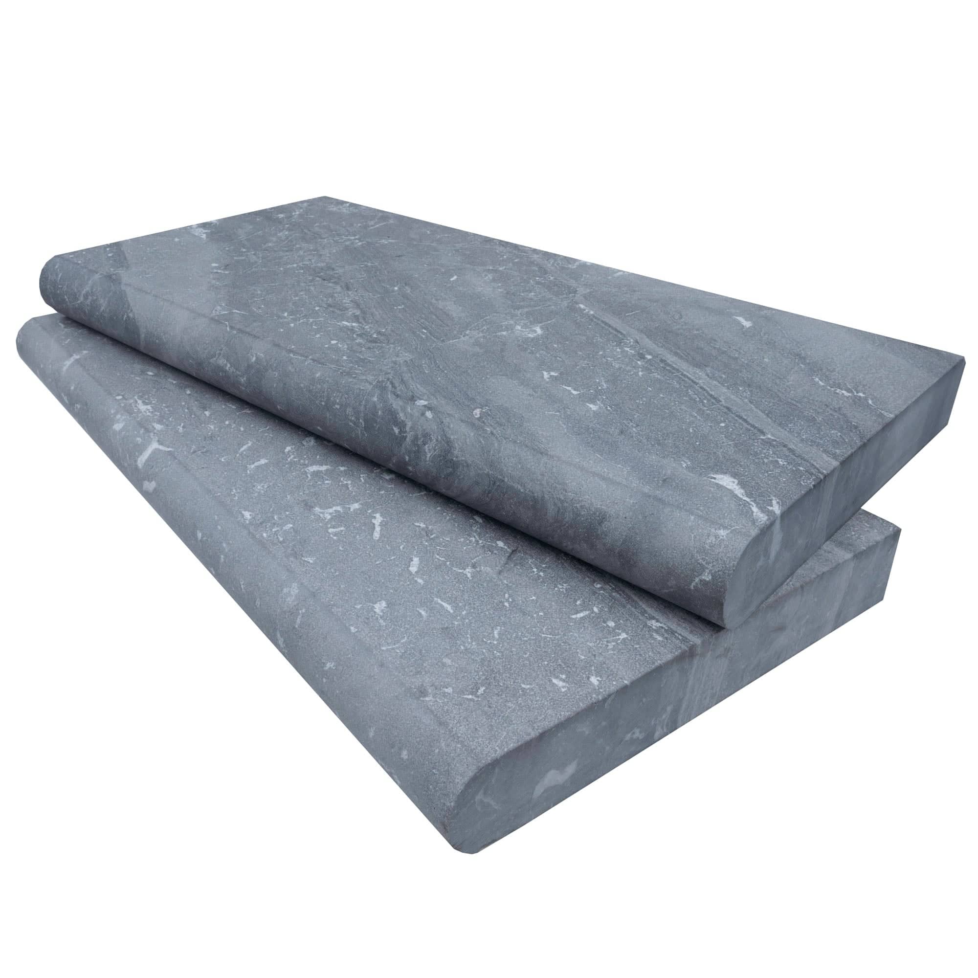 Aegean Grey Marble Sand Blasted 12x24x2 Single Bullnose Coping