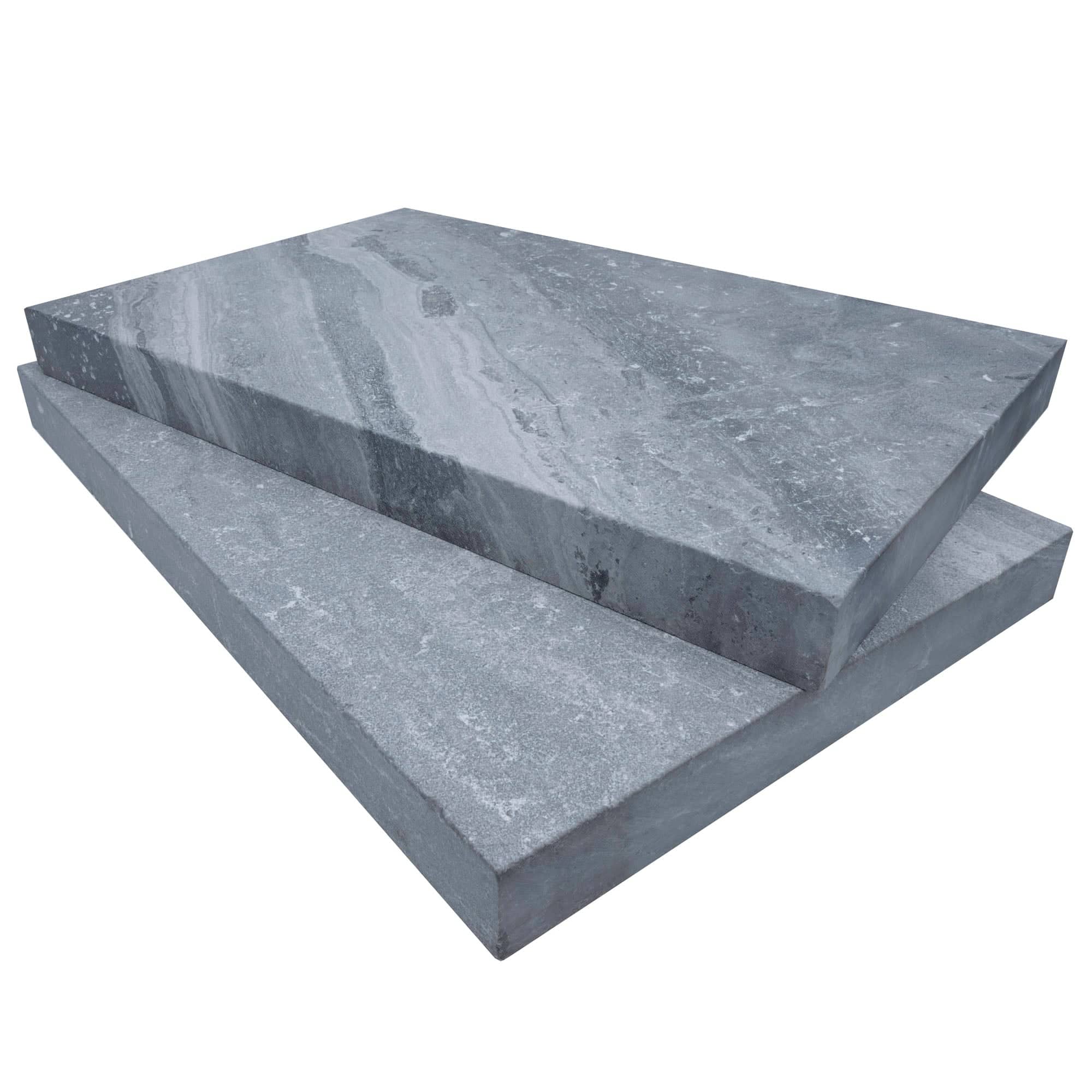Aegean Grey Marble Sand Blasted 16x24x2 Eased Edge Coping