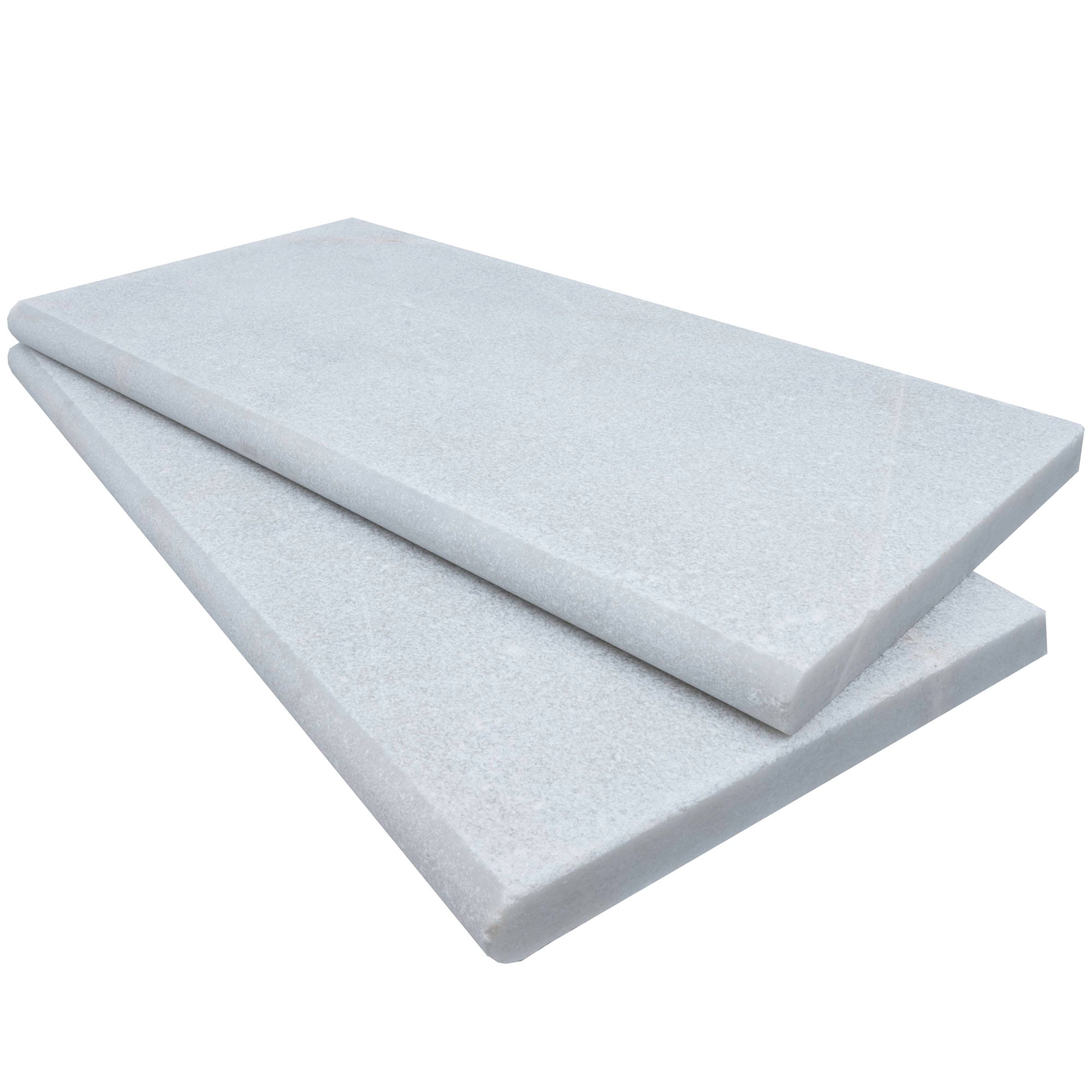 Afyon White Marble Sand Blasted 12x24x3cm Single Bullnose Coping