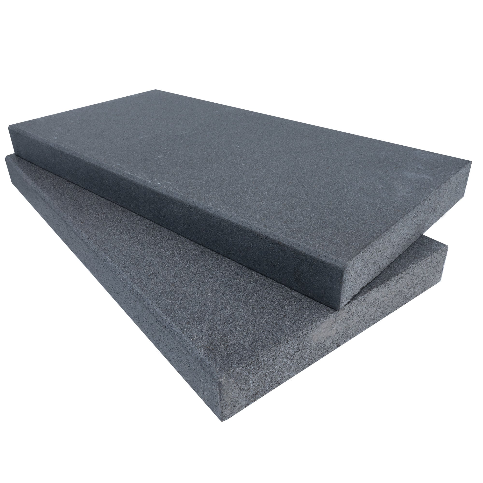 Black Basalt Tumbled+brushed 12x24x2 Eased Edge Coping (beveled)