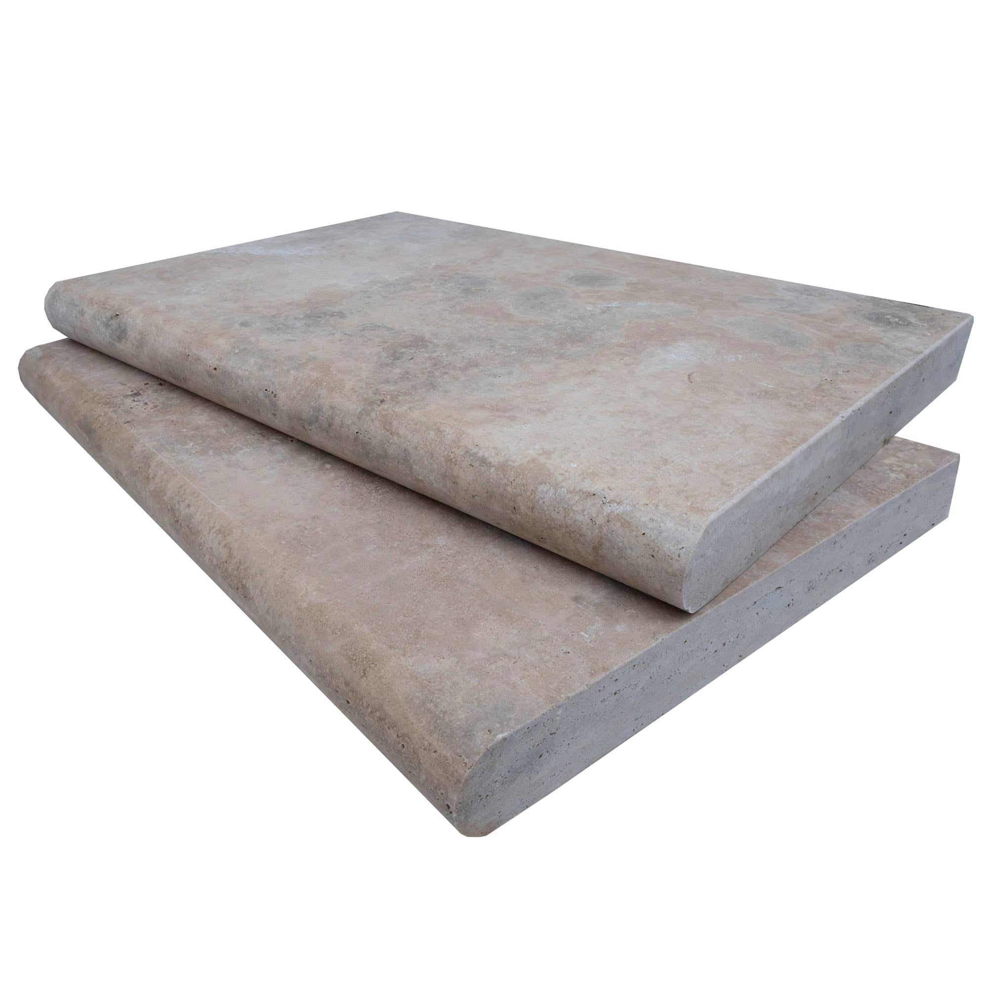 Philly Travertine Tumbled 16x48x2 Single Bullnose Coping - Premium