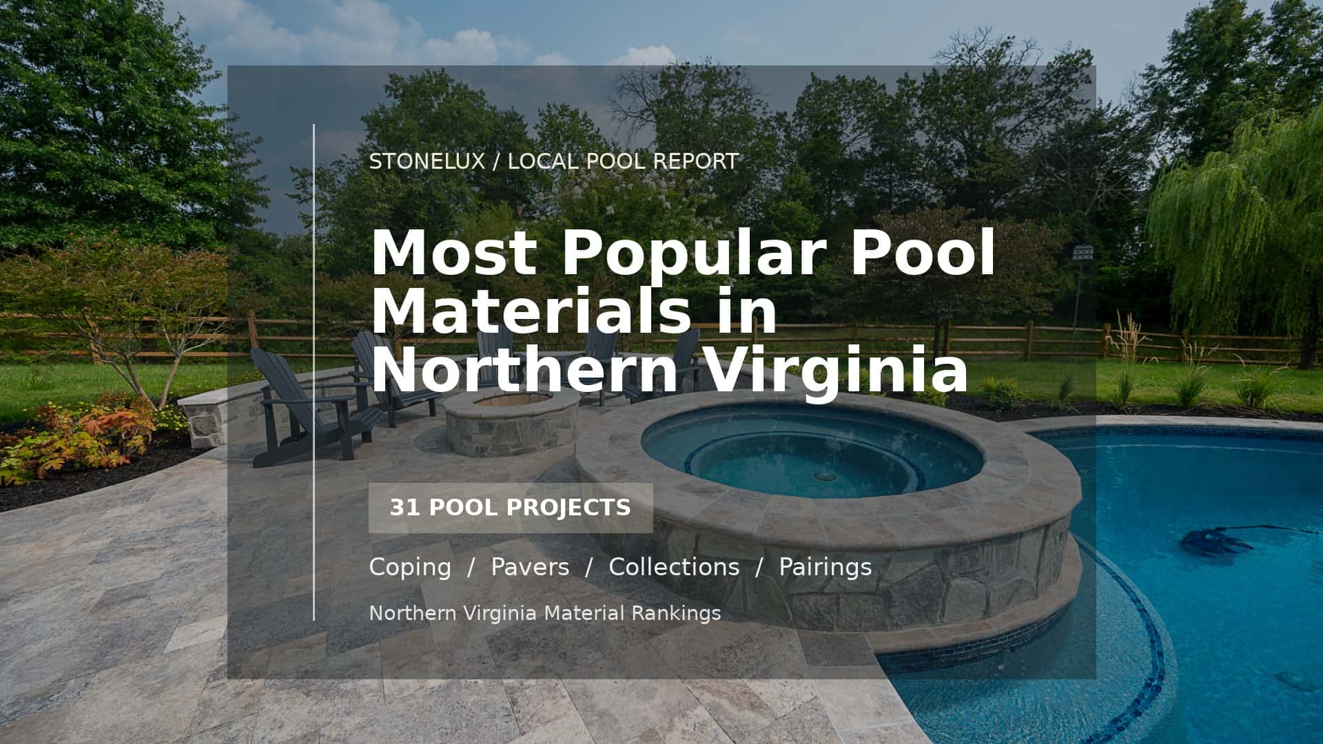 Northern Virginia pool materials report based on 31 STONELUX pool projects