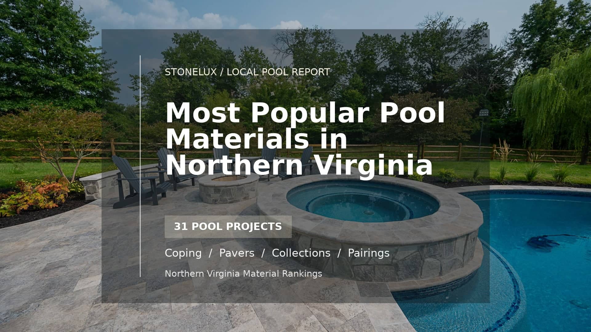 Northern Virginia pool materials report based on 31 STONELUX pool projects