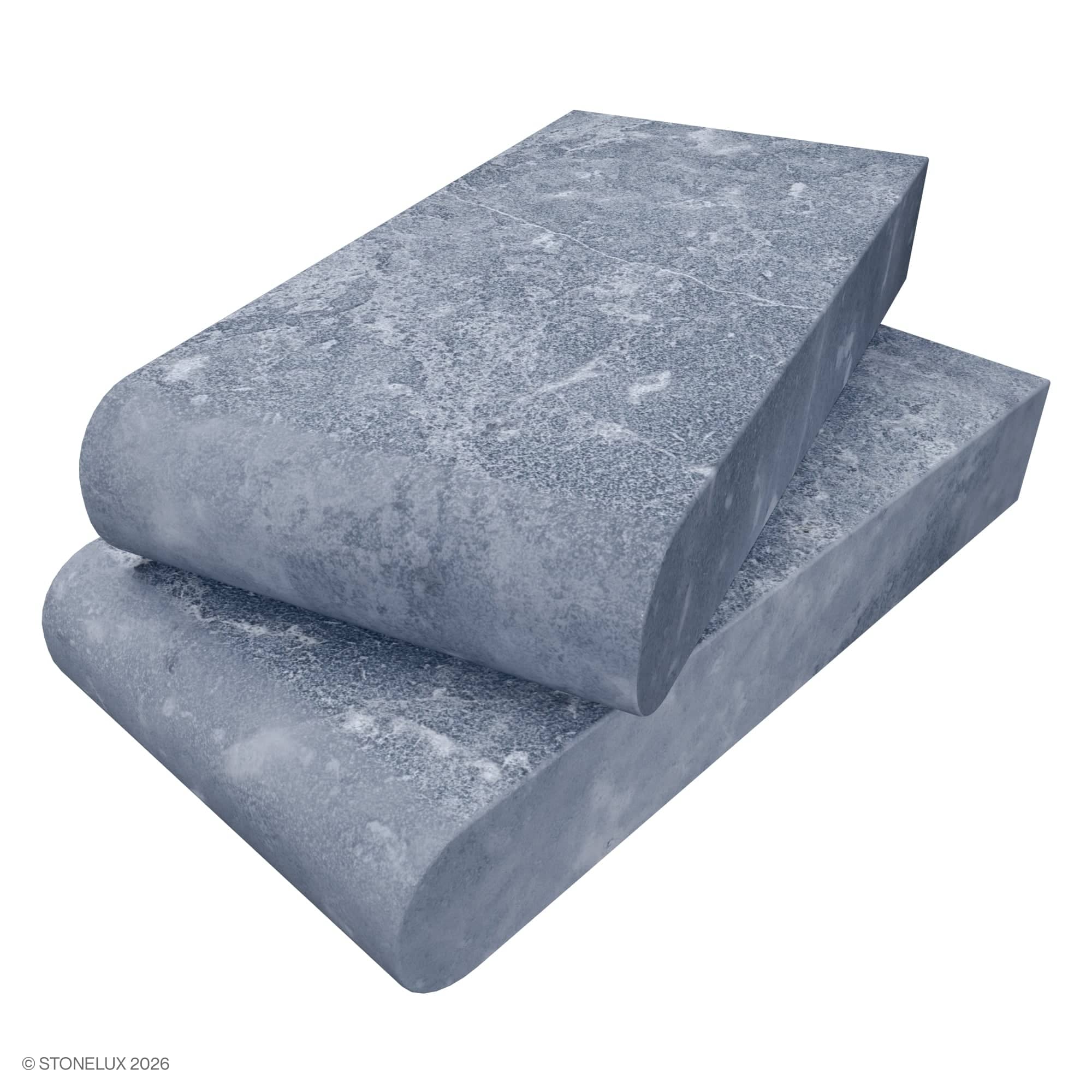 Aegean Grey Marble Sand Blasted 6x12x2 Single Bullnose Coping