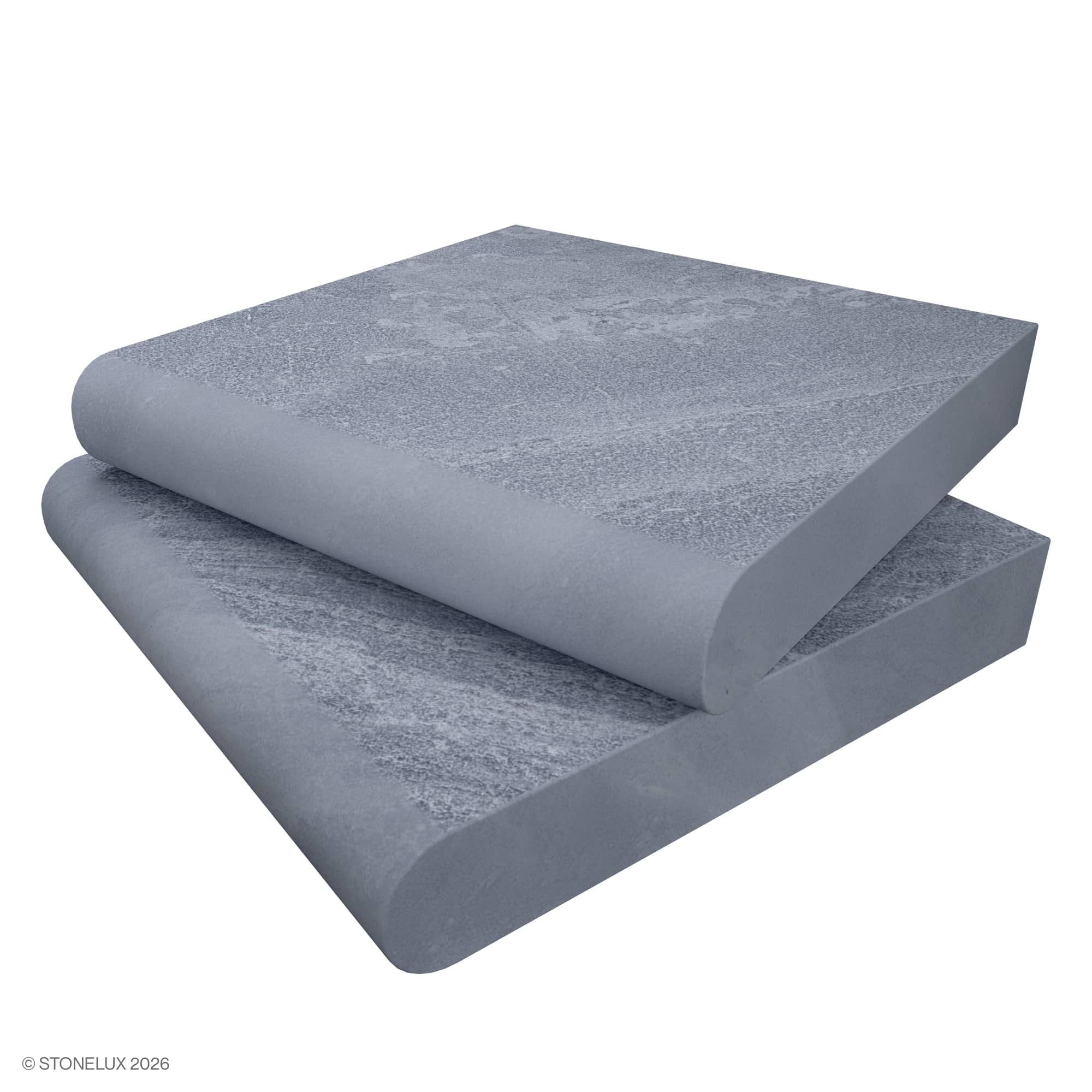 Aegean Grey Marble Sand Blasted 12x12x2 Single Bullnose Coping