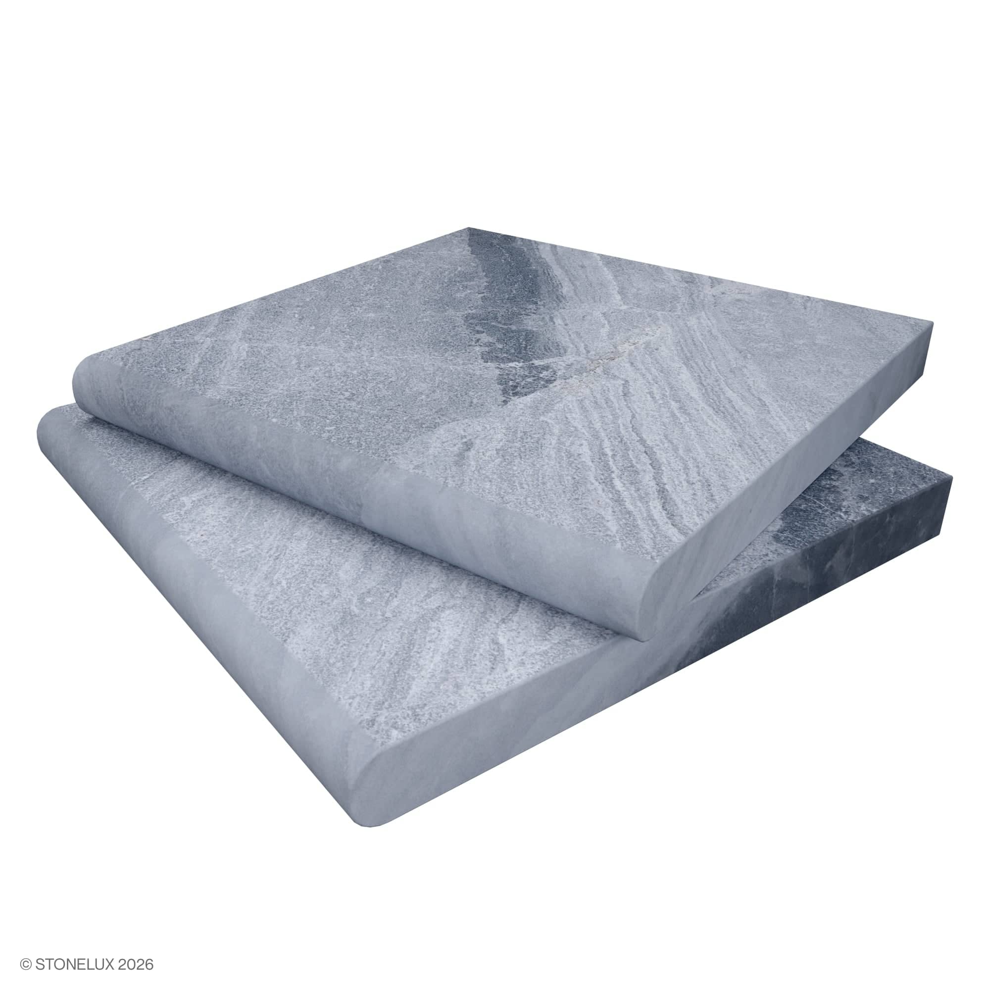 Aegean Grey Marble Sand Blasted 12x12x3cm Single Bullnose Coping