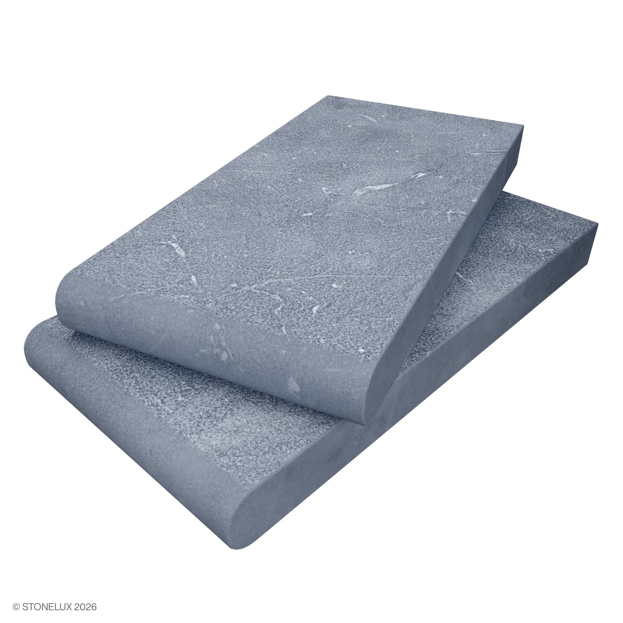 Aegean Grey Marble Sand Blasted 6x12x3cm Single Bullnose Coping