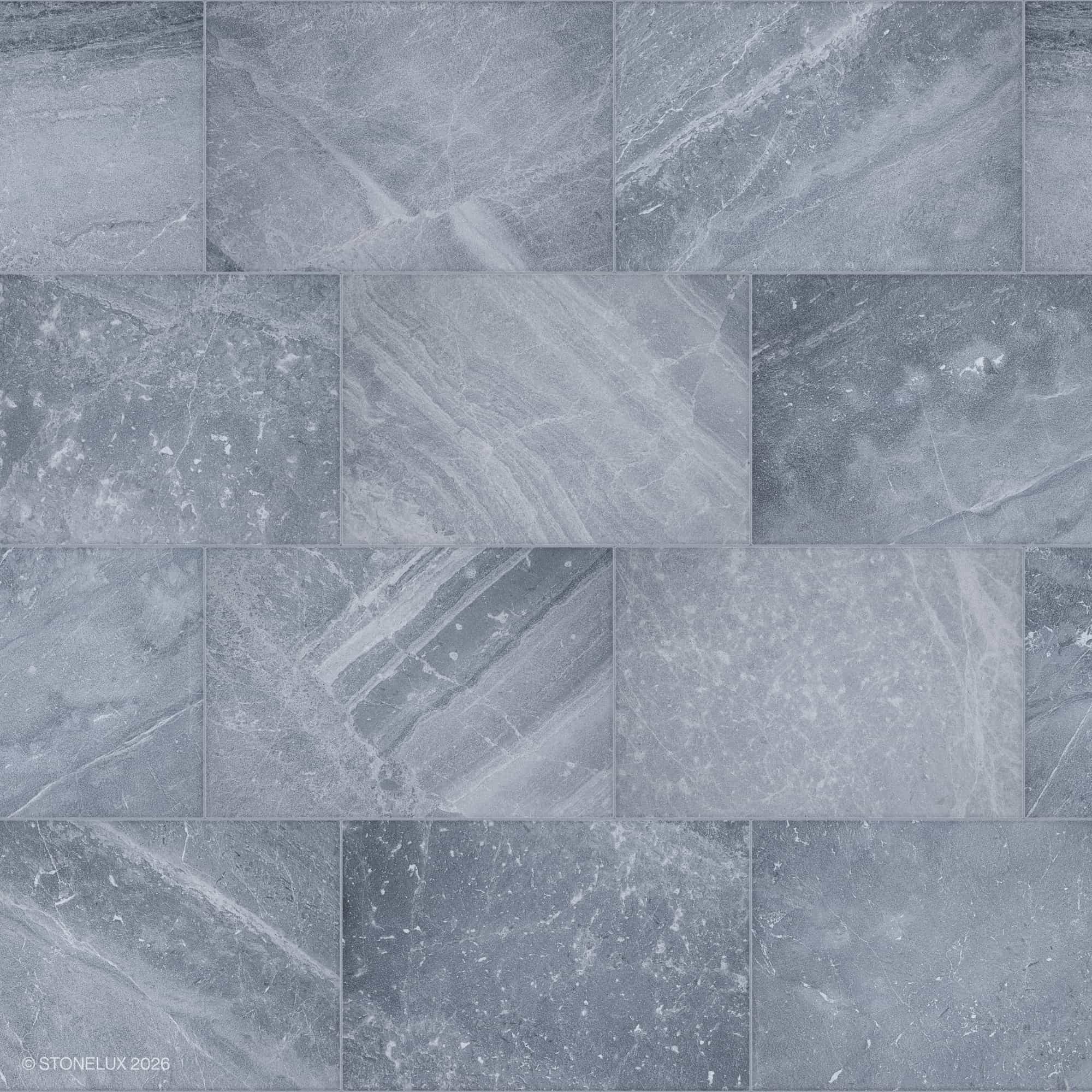 Close-up view of Aegean Grey Marble Sand Blasted 16x24 3cm Paver, showcasing its natural stone texture and elegant grey tones. The sandblasted finish enhances subtle veining and surface patterns, ideal for hardscape projects and pool decks. Perfect for...