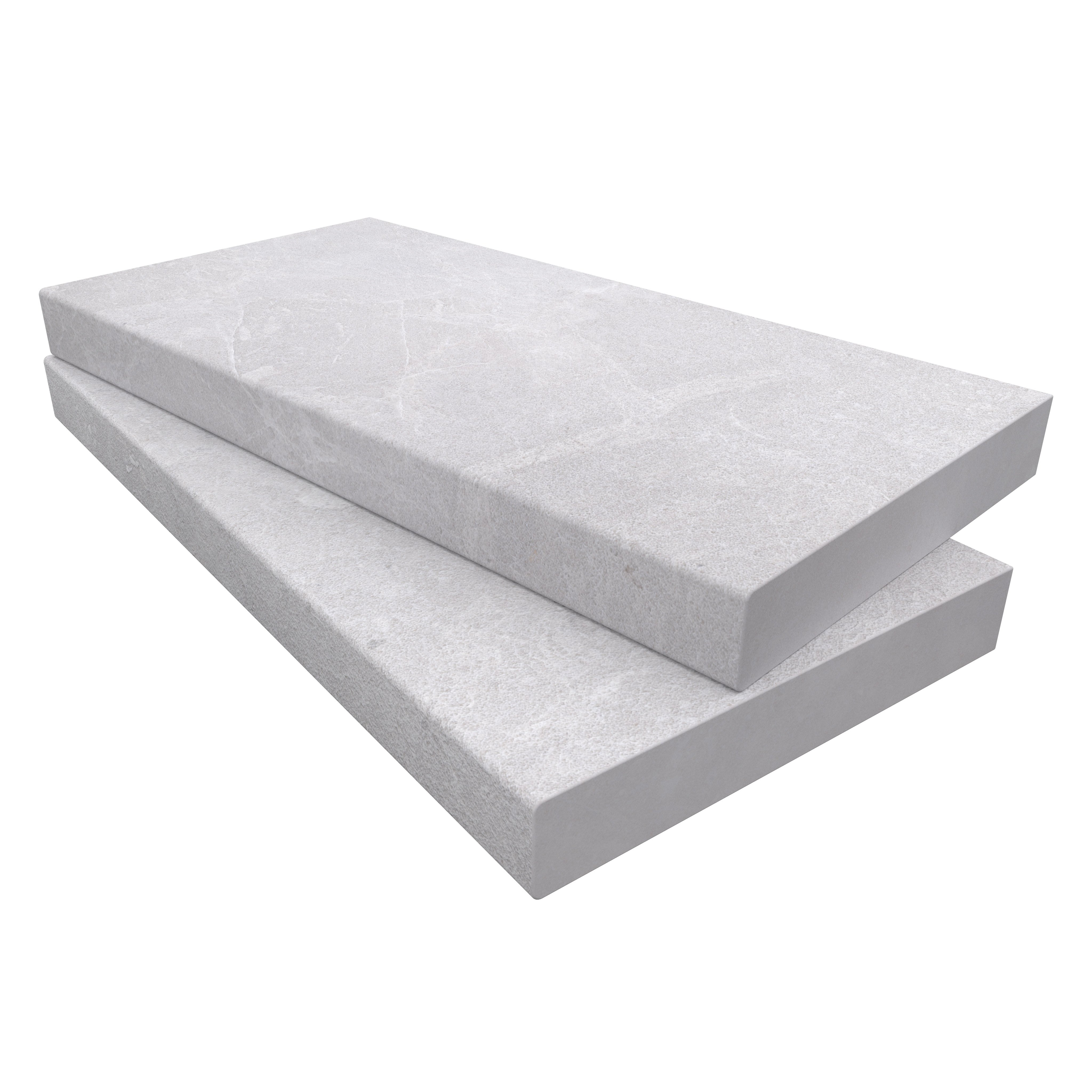 Pera Cream Marble Sand Blasted 12x24x2 Eased Edge Coping
