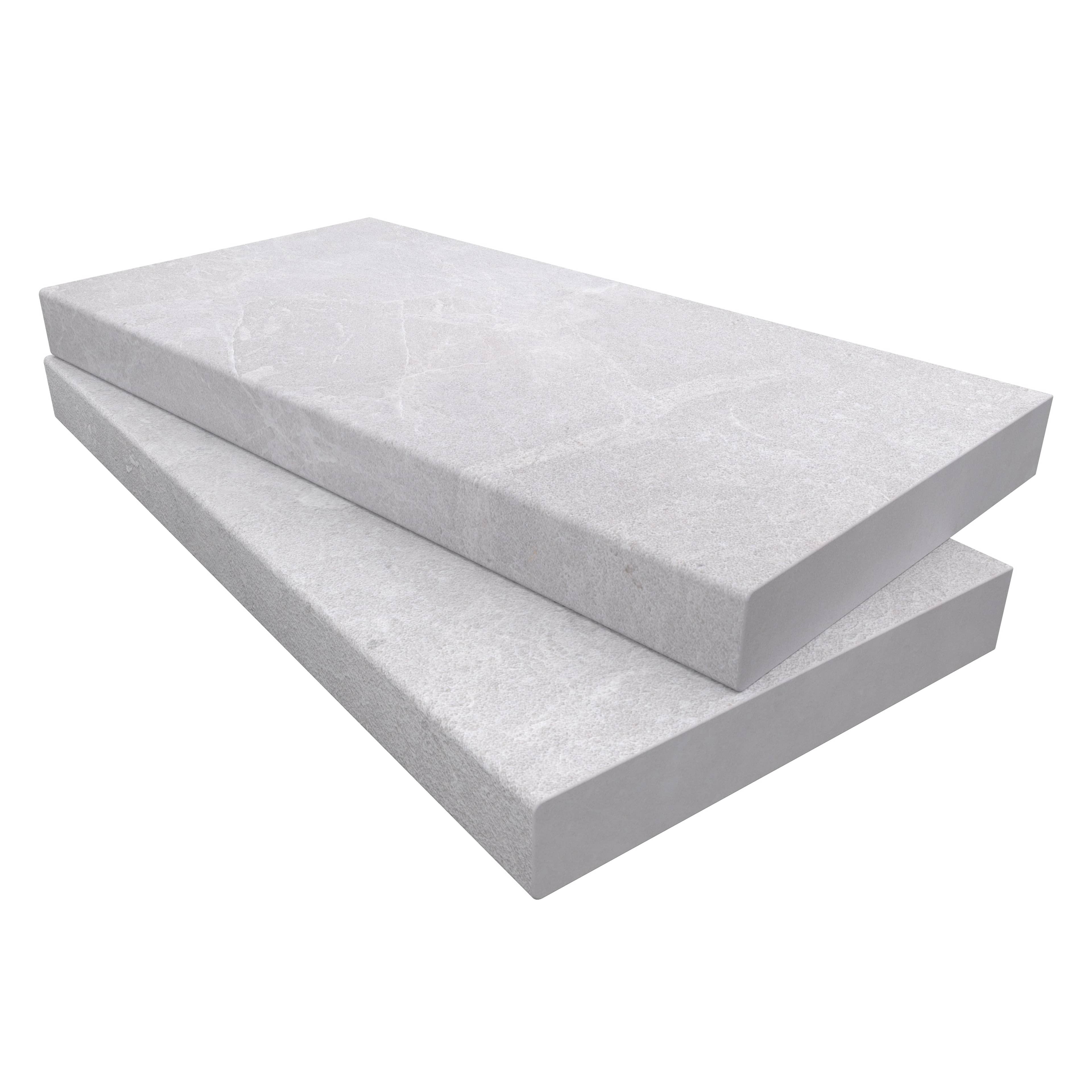 Pera Cream Marble Sand Blasted 12x24x2 Eased Edge Coping
