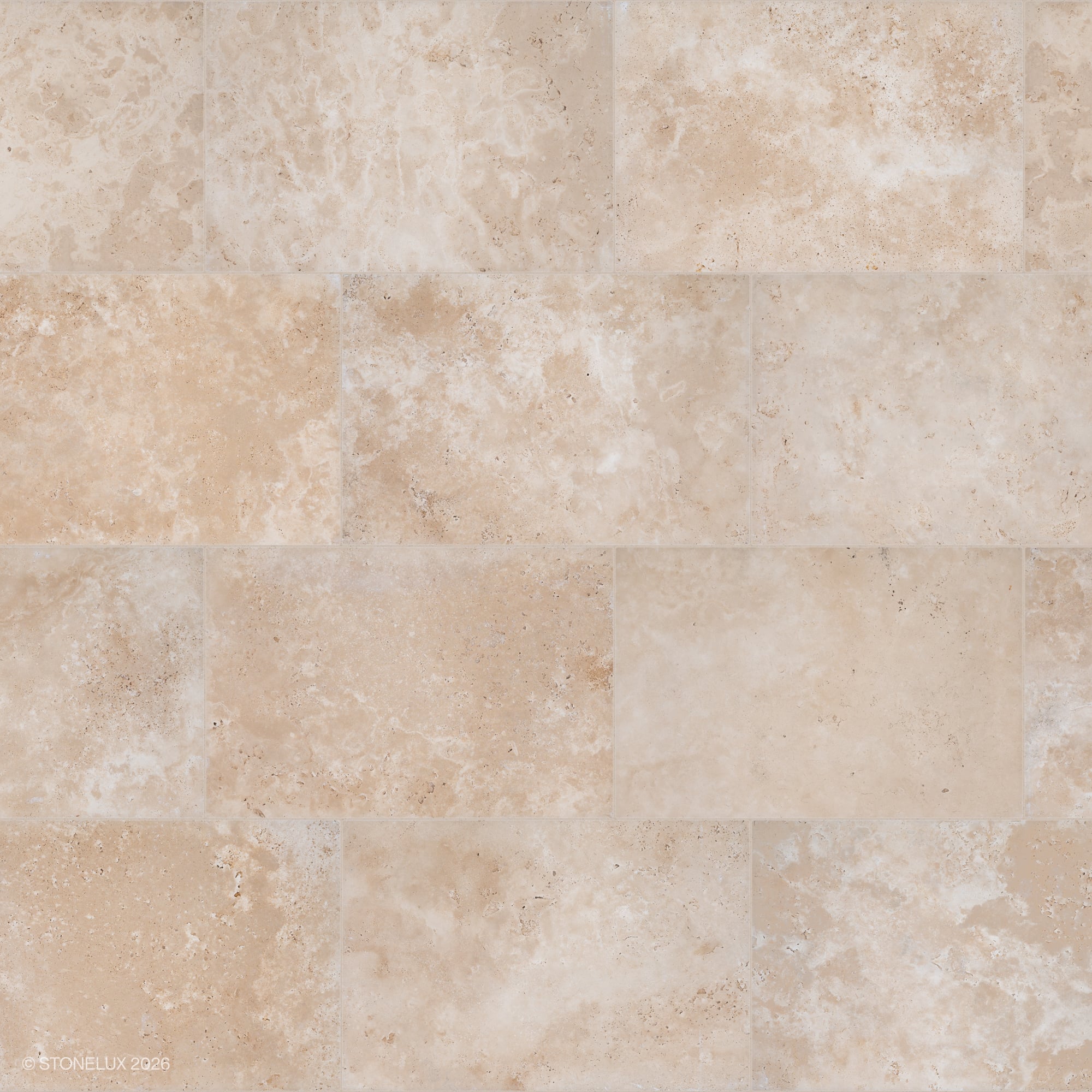 Ivory Travertine Tumbled 16x24 3cm Paver - Premium