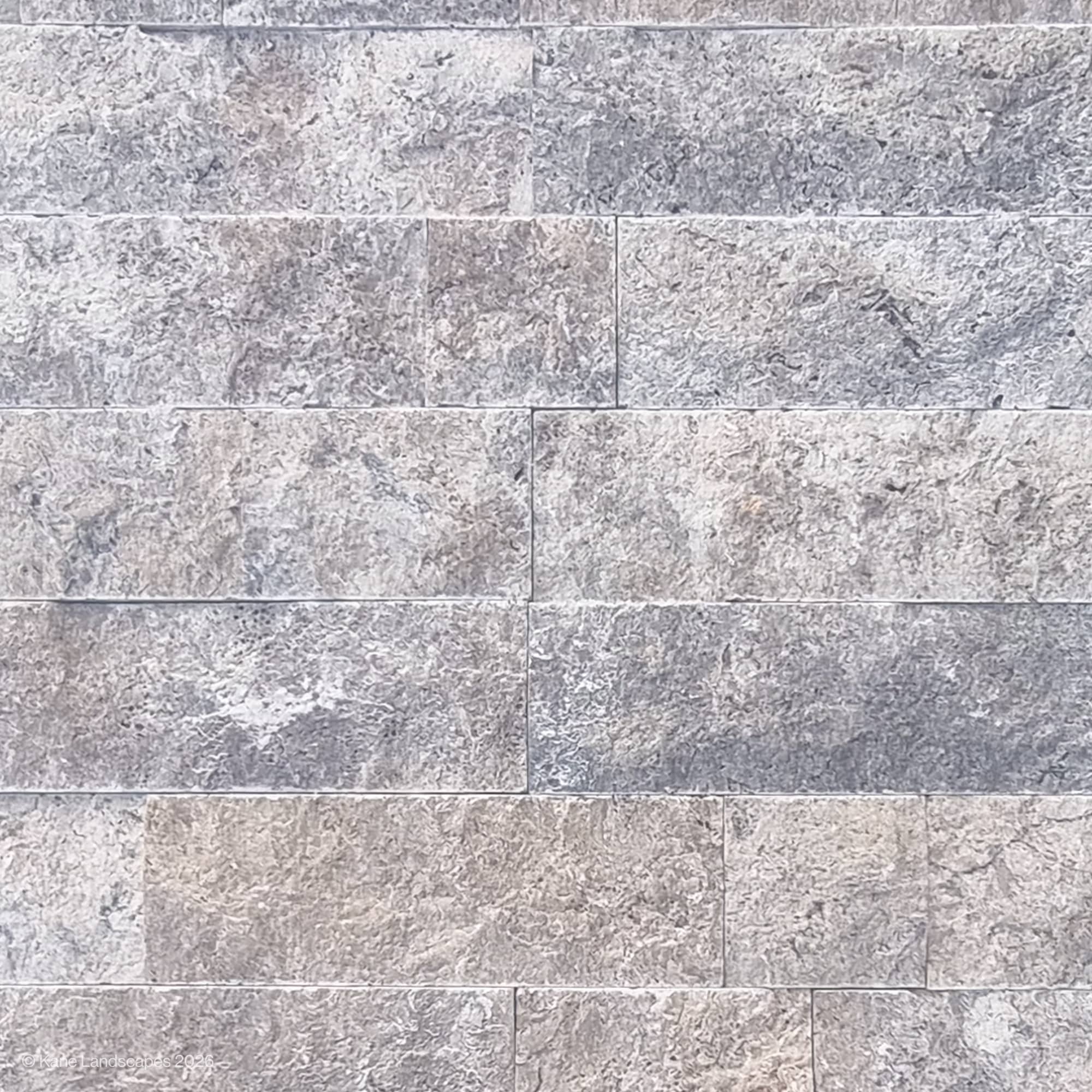 Silver Travertine Splitface Veneer - 4" X Free Length