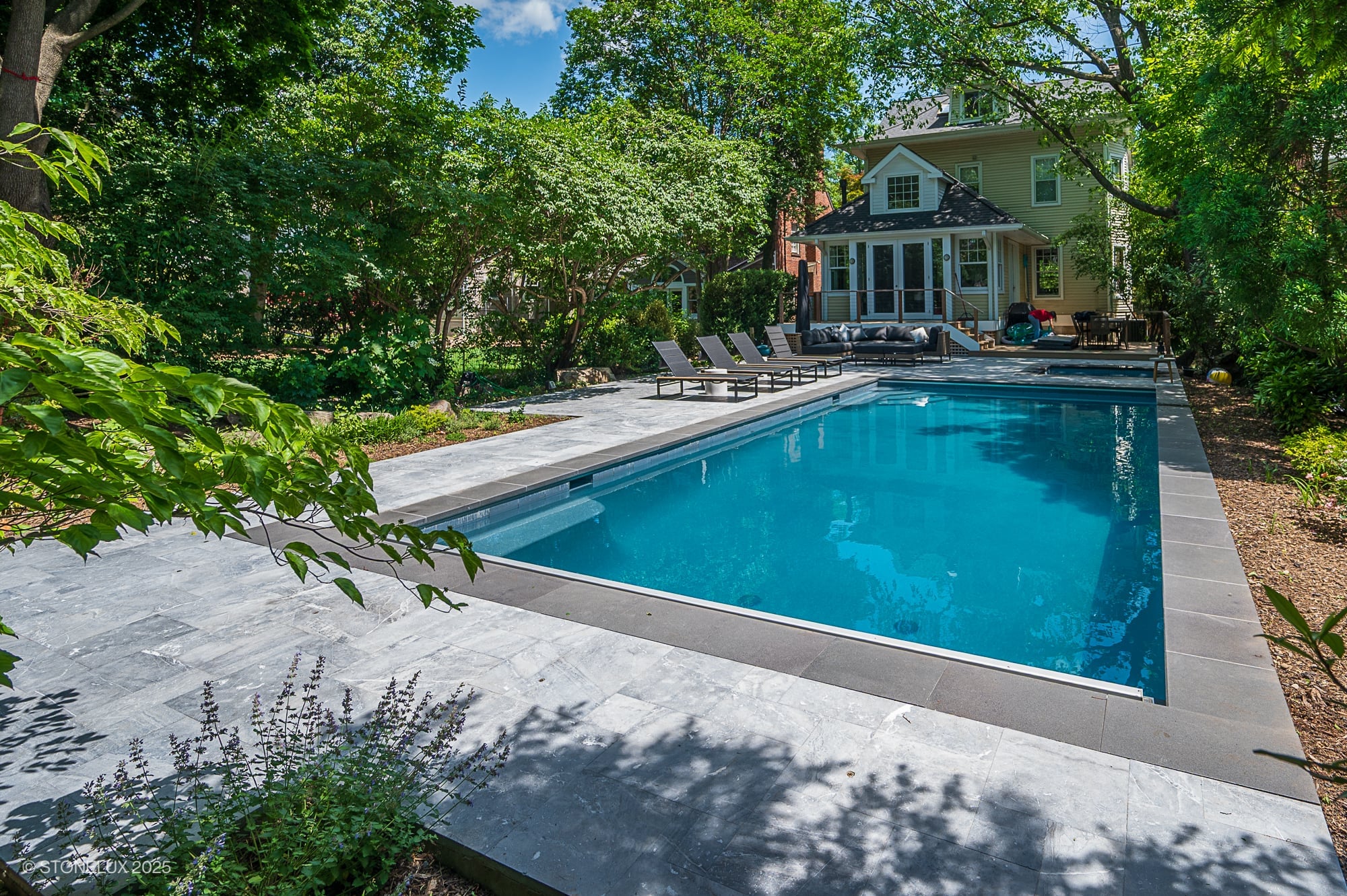 Urban Serenity Pool Project - Aegean Grey Marble & Black Basalt