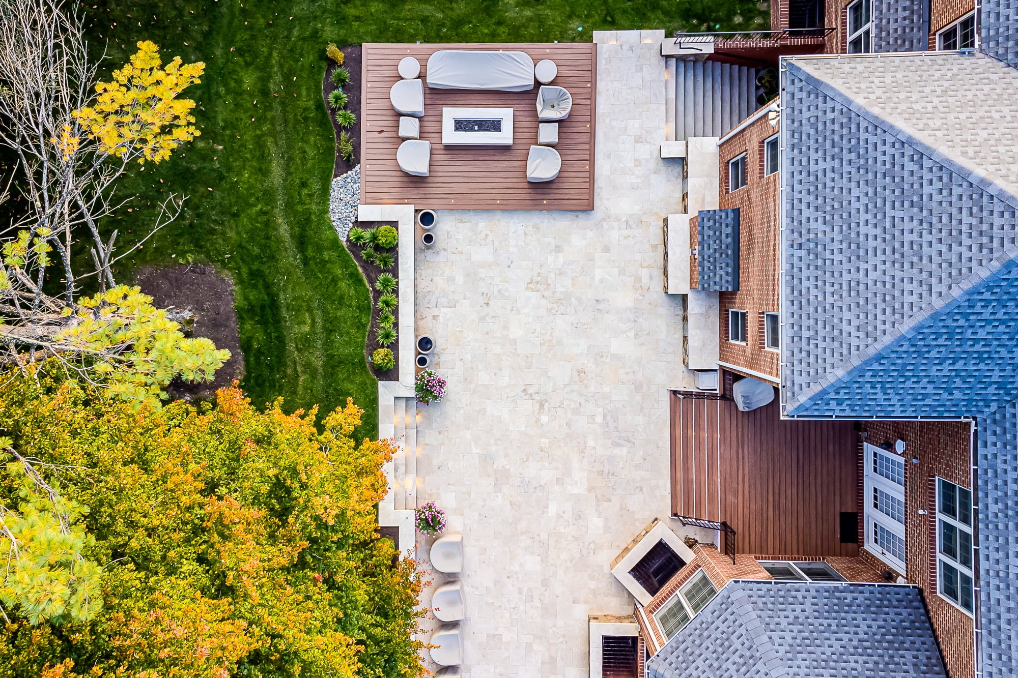 Ivory Twilight: A Travertine Patio Project