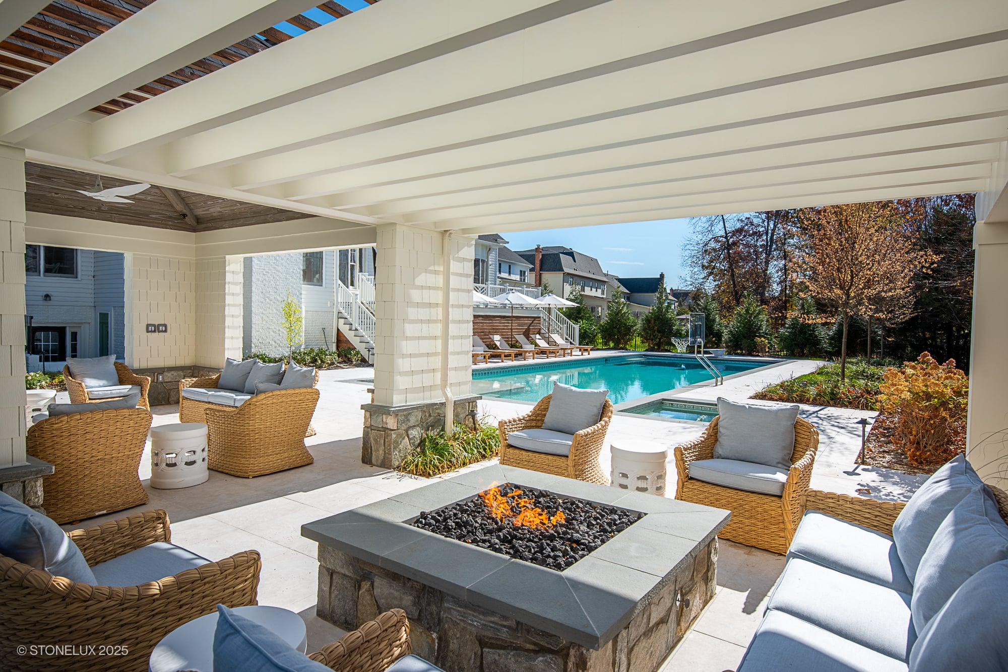 Ashburn Family Fun - Elegant Outdoor Living in Pera Cream Marble