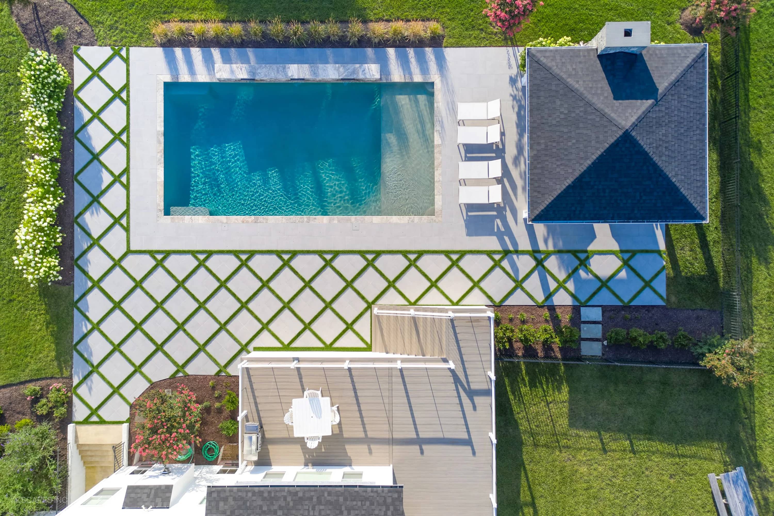 Golf Course Geometry: Porcelain Pavers with Turf