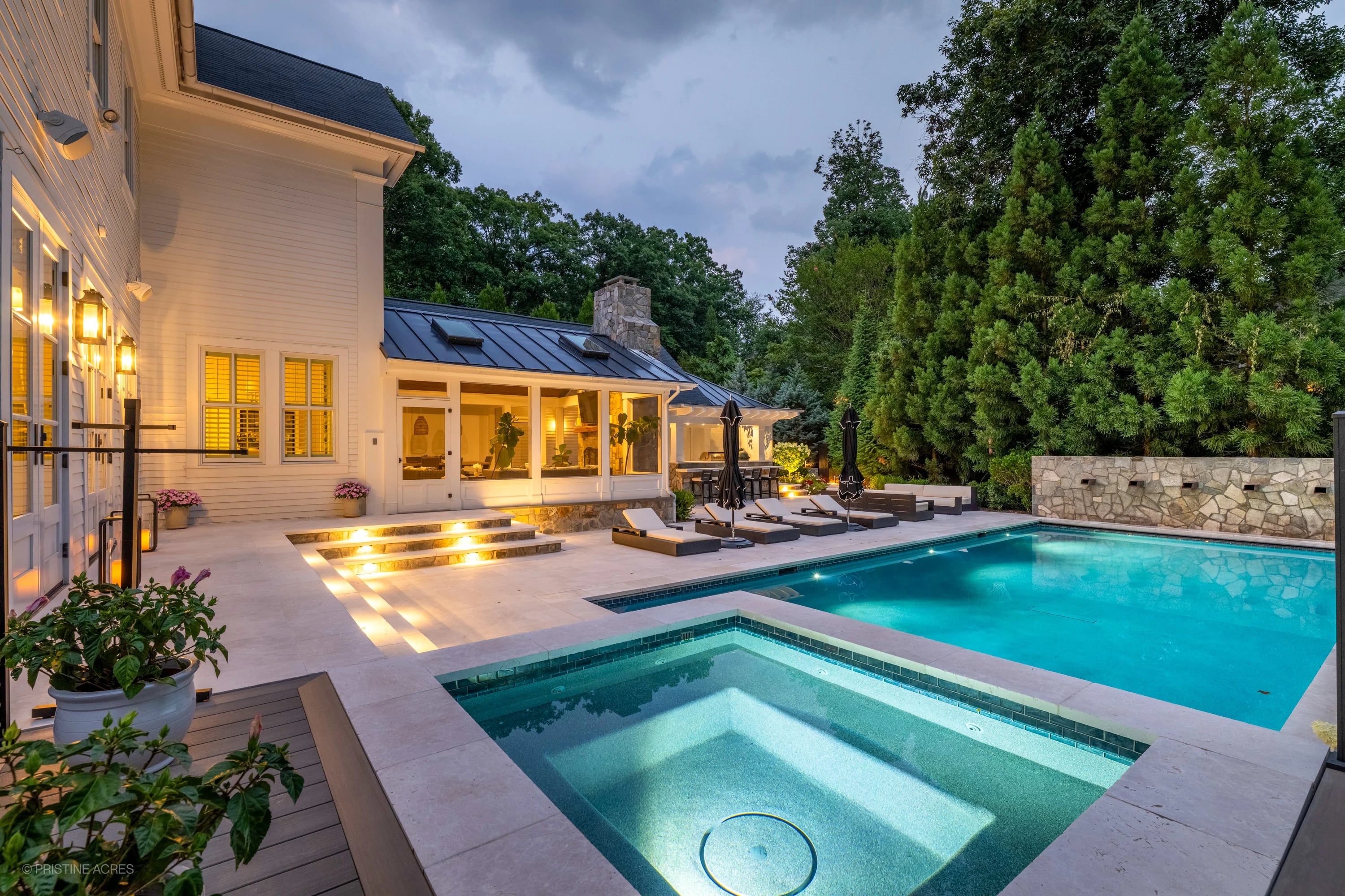 Pera Cream Marble Pool & Outdoor Living – McLean, VA