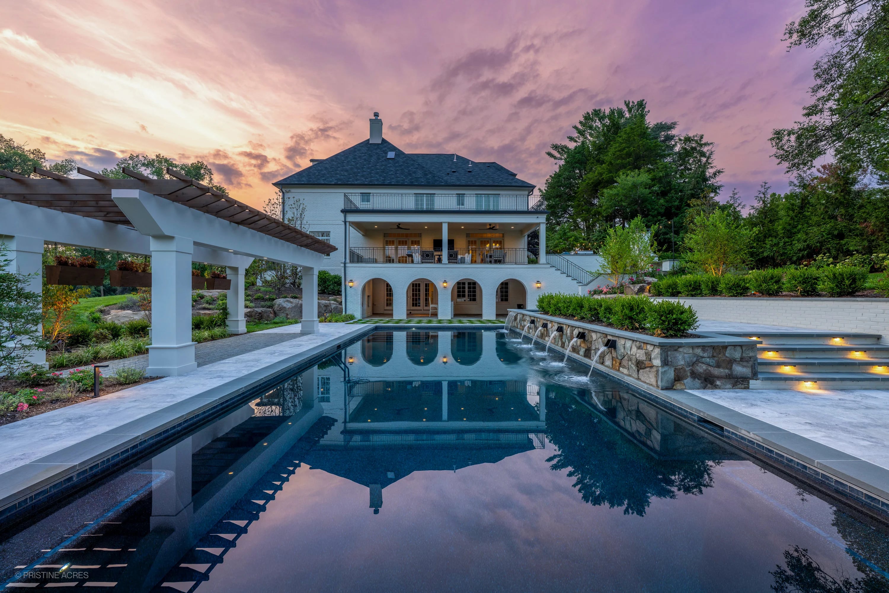 Tundra Grey Marble Pool Deck & Bluestone Coping – McLean, VA