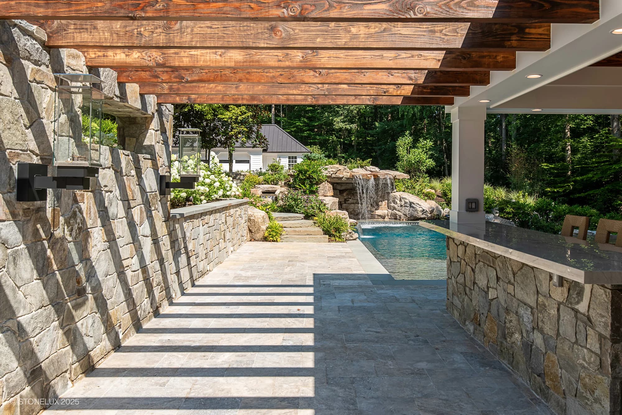 Clifton Cascade Retreat – Silver Travertine Oasis - Project Photo